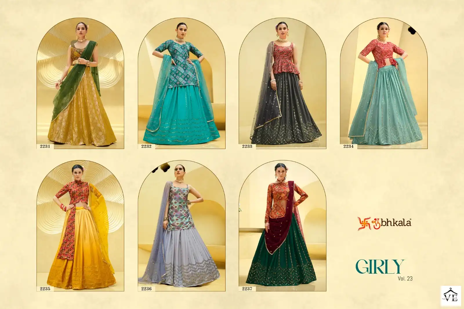 Shubhkala Girly Vol 23 Chinon Silk Wholesale Readymade Lehenga Choli Catalog — Wholesale Lehenga, MPA wholesale from Surat - Gallery Image 15