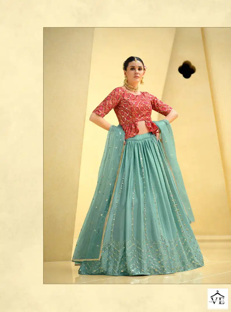 Shubhkala Girly Vol 23 Chinon Silk Wholesale Readymade Lehenga Choli Catalog — Wholesale Lehenga, MPA wholesale from Surat - Gallery Image 7