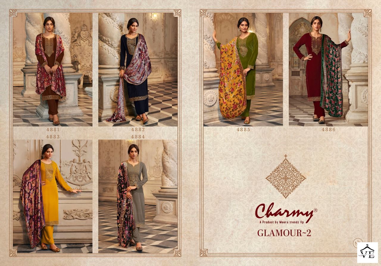 Zisa Glamour Vol 2 Velvet Wholesale Designer Salwar Suit Catalog — Wholesale Salwar Suits, MPA wholesale from Surat — view 7