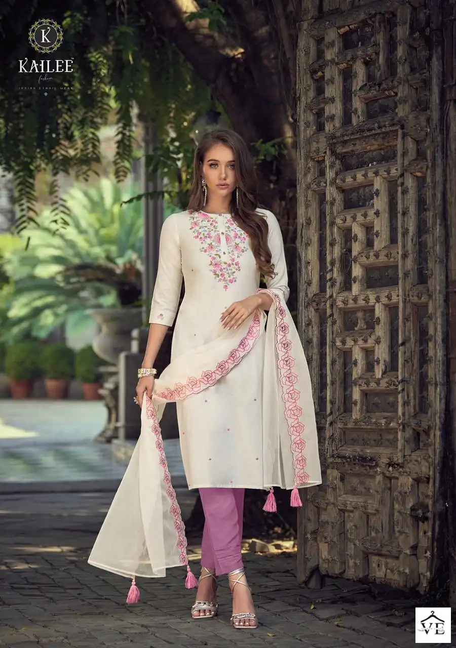 Kailee Fashion Gul-Fam Pure Viscose Cotton Wholesale Readymade Suits Catalog — Wholesale Salwar Suits, MPA wholesale from Surat — view 5