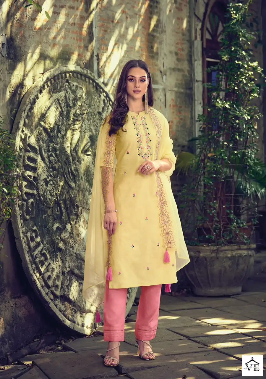 Kailee Fashion Gul-Fam Pure Viscose Cotton Wholesale Readymade Suits Catalog — Wholesale Salwar Suits, MPA wholesale from Surat — view 2