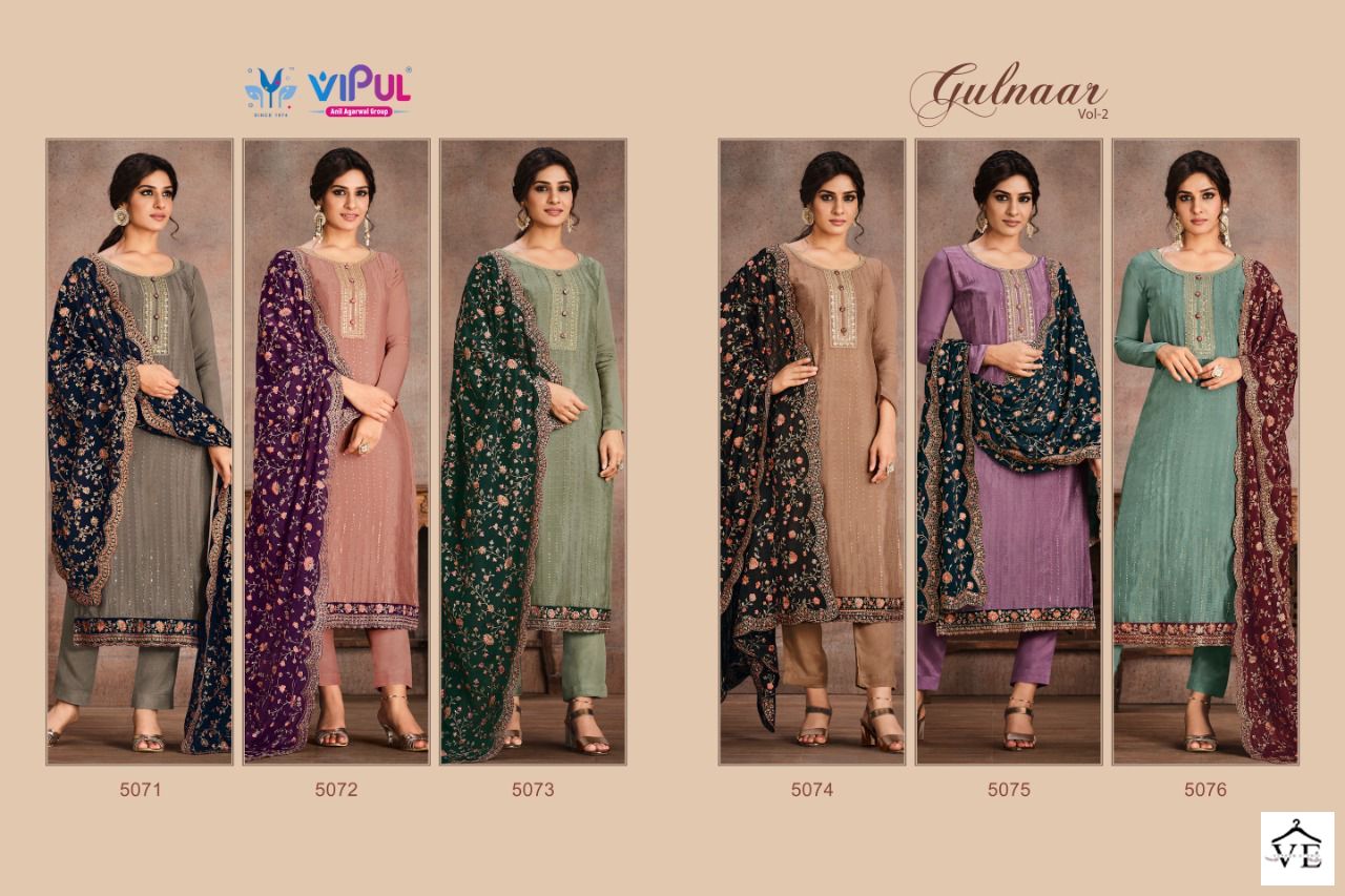 Vipul Gulnaar Vol 2 Chinon Wholesale Designer Salwar Suit Catalog — Wholesale Salwar Suits, MPA wholesale from Surat — view 7