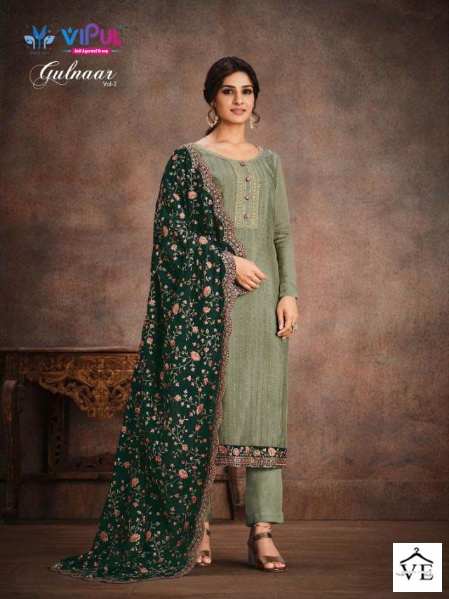 Vipul Gulnaar Vol 2 Chinon Wholesale Designer Salwar Suit Catalog — Wholesale Salwar Suits, MPA wholesale from Surat - Gallery Image 4