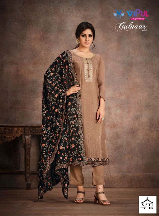 Vipul Gulnaar Vol 2 Chinon Wholesale Designer Salwar Suit Catalog — Wholesale Salwar Suits, MPA wholesale from Surat - Gallery Image 5