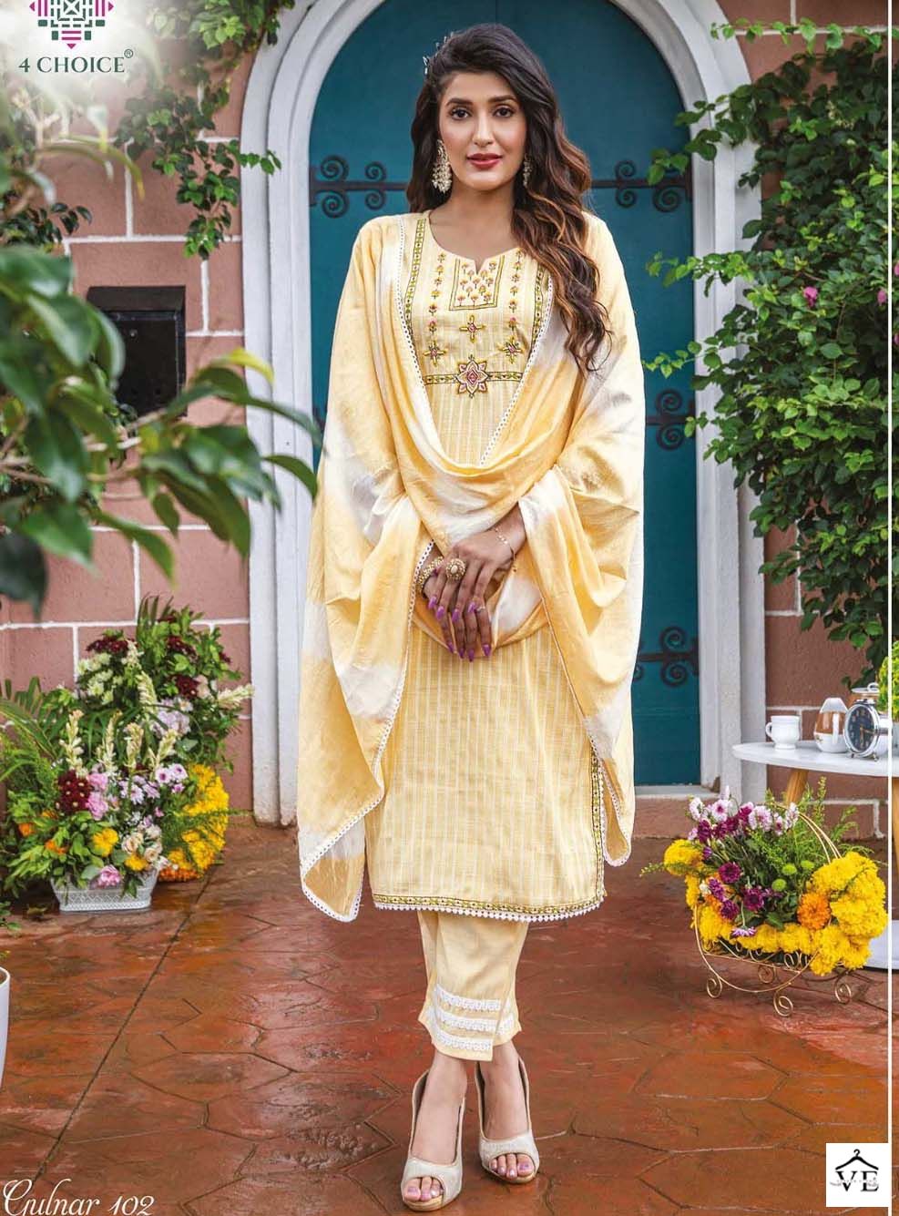 4 Choice Gulnar Lurex Wholesale Readymade Salwar Suit Catalog — Wholesale Salwar Suits, MPA wholesale from Surat - Gallery Image 2