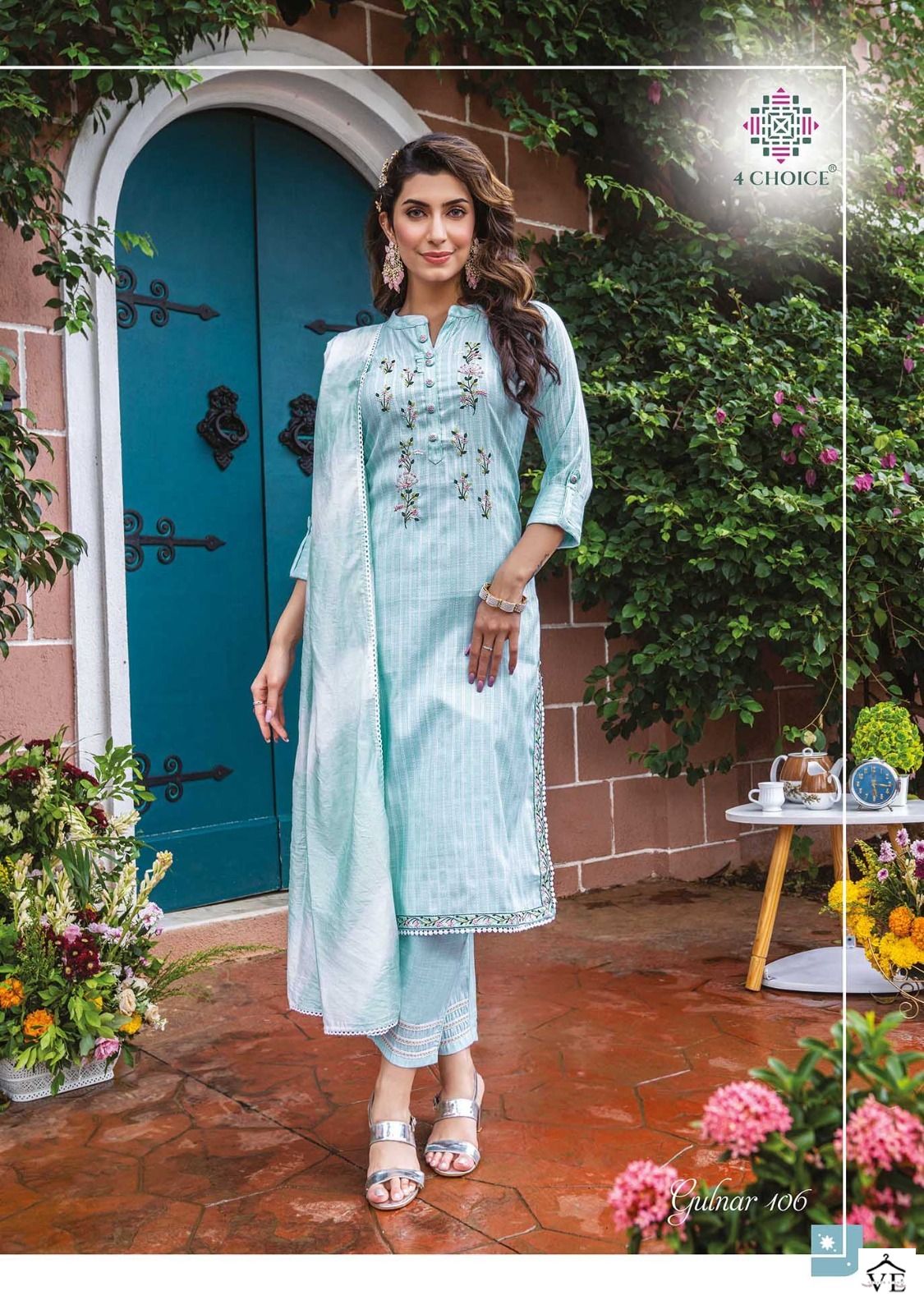 4 Choice Gulnar Lurex Wholesale Readymade Salwar Suit Catalog — Wholesale Salwar Suits, MPA wholesale from Surat - Gallery Image 3