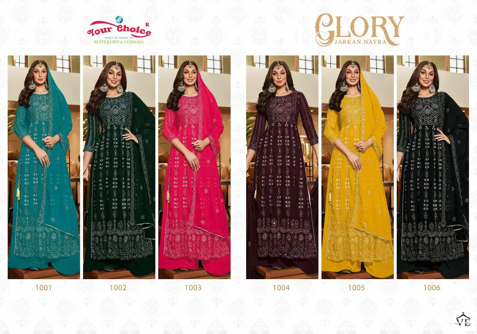 Your Choice Glory Blooming Georgette Wholesale Nyra Cut Salwar Suit Catalog — Wholesale Salwar Suits, MPA wholesale from Surat — Photo 7