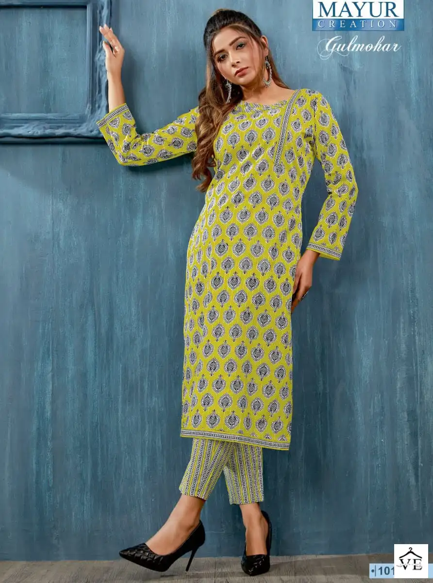 Mayur Gulmohar Vol 1 Pure Cotton Wholesale Kurti With Pant Catalog — Wholesale Kurtis, Mayur Dress wholesale from Surat — view 1