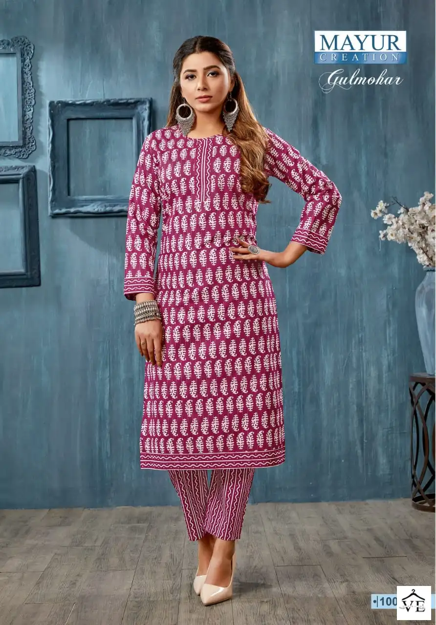 Mayur Gulmohar Vol 1 Pure Cotton Wholesale Kurti With Pant Catalog — Wholesale Kurtis, Mayur Dress wholesale from Surat - Gallery Image 3