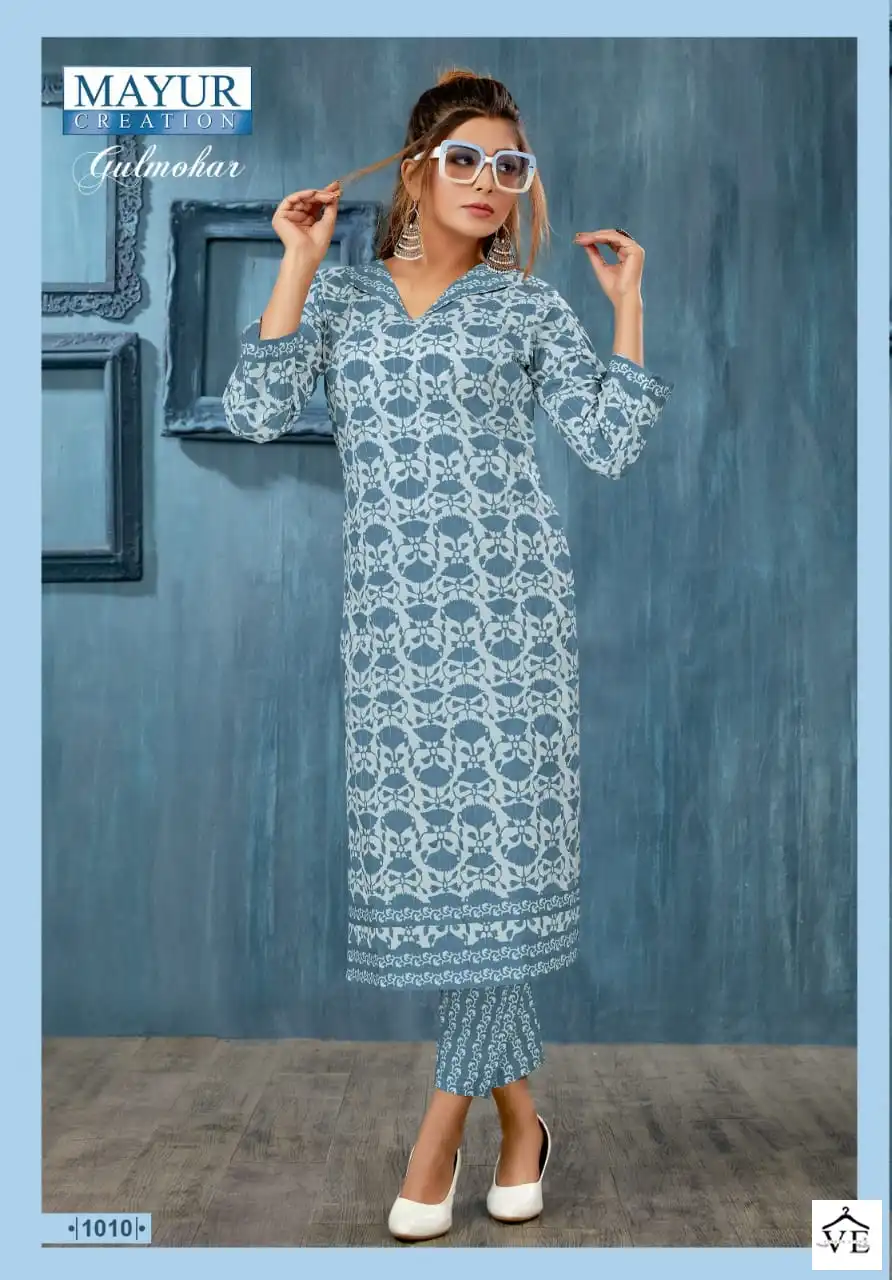 Mayur Gulmohar Vol 1 Pure Cotton Wholesale Kurti With Pant Catalog — Wholesale Kurtis, Mayur Dress wholesale from Surat - Gallery Image 5