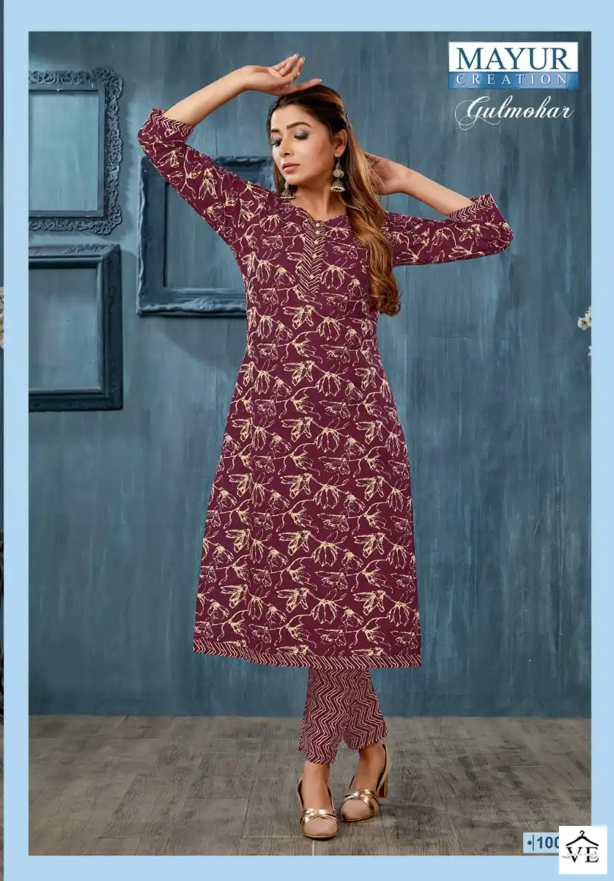 Mayur Gulmohar Vol 1 Pure Cotton Wholesale Kurti With Pant Catalog — Wholesale Kurtis, Mayur Dress wholesale from Surat - Gallery Image 6