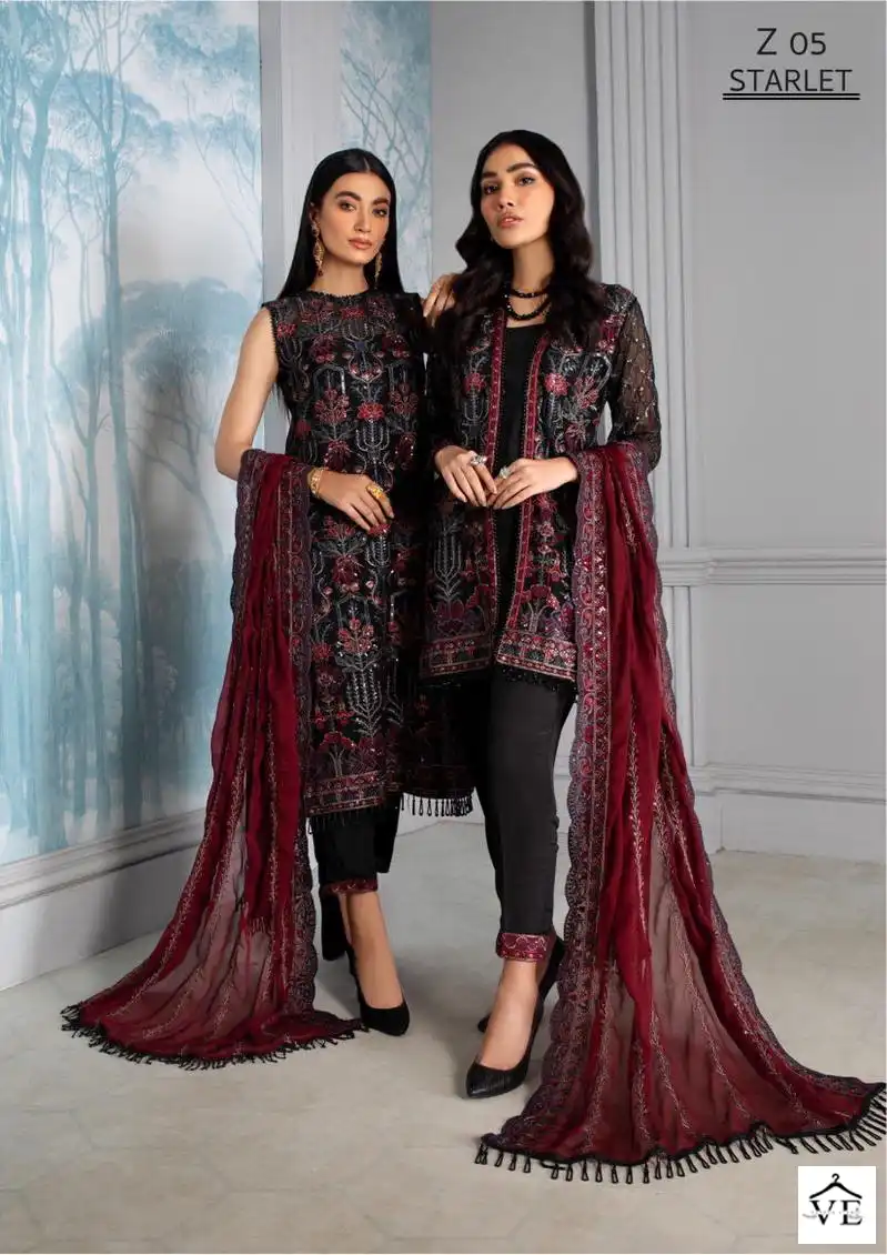 Hoor Tex H-17 Faux Georgette Wholesale Pakistani Suit — Wholesale Salwar Suits, MPA wholesale from Surat - Gallery Image 5