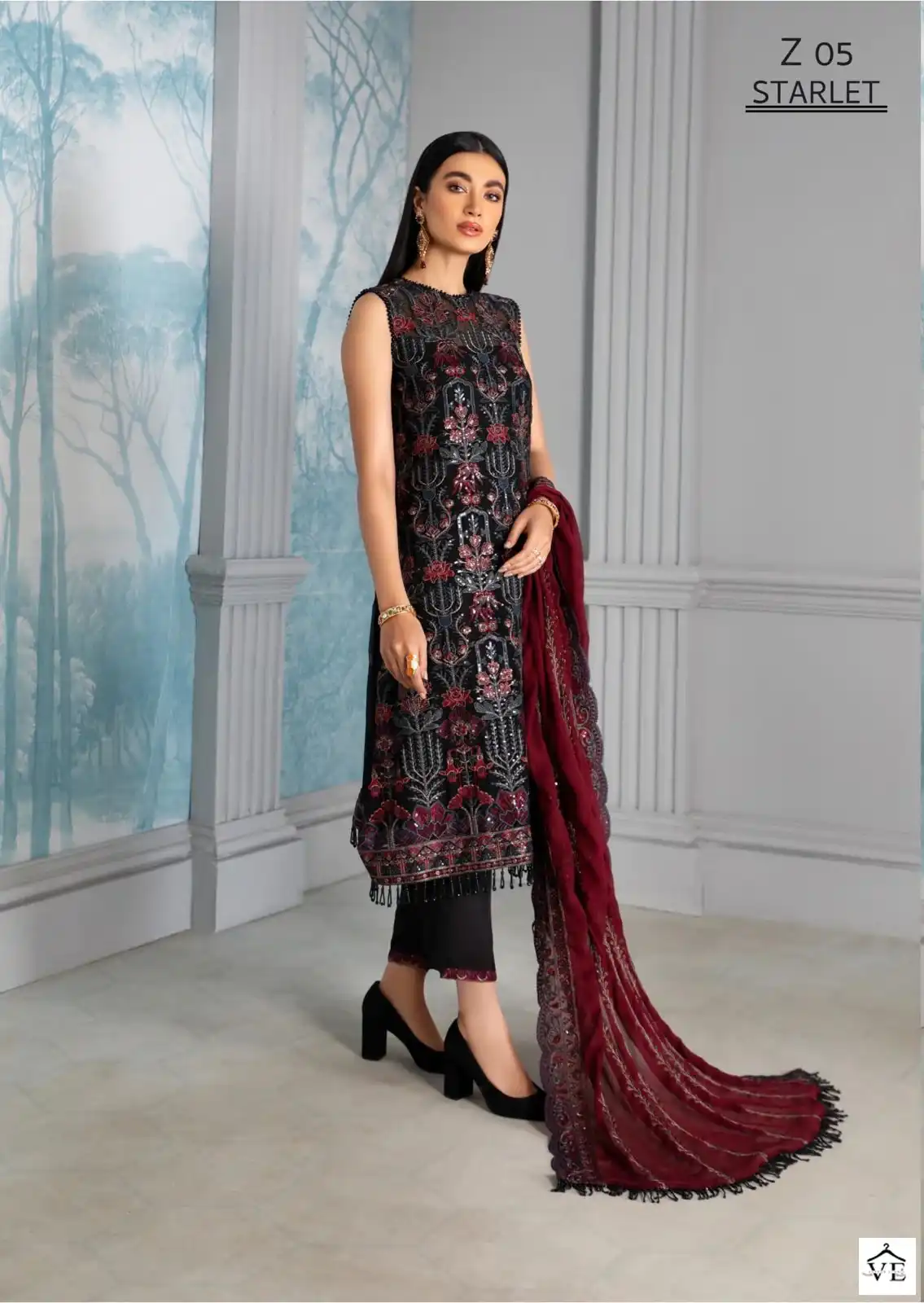 Hoor Tex H-17 Faux Georgette Wholesale Pakistani Suit — Wholesale Salwar Suits, MPA wholesale from Surat - Gallery Image 4