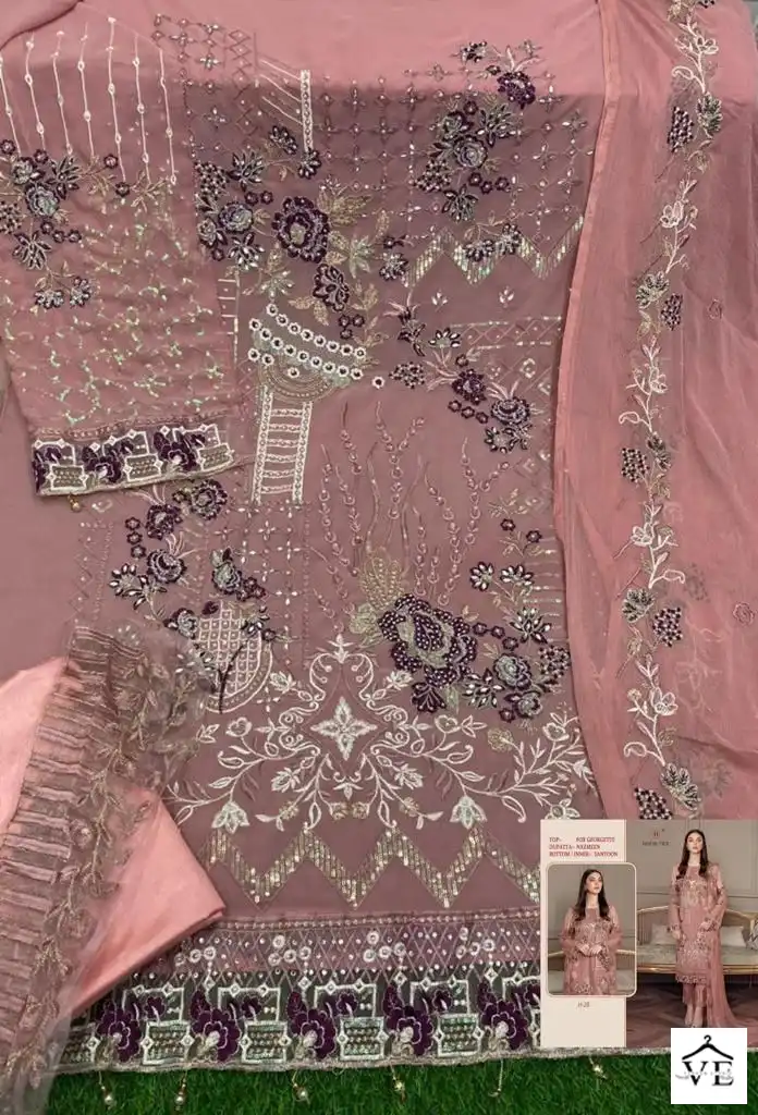 Hoor Tex H-26 Faux Georgette Wholesale Pakistani Suit Catalog — Wholesale Salwar Suits, MPA wholesale from Surat — view 2