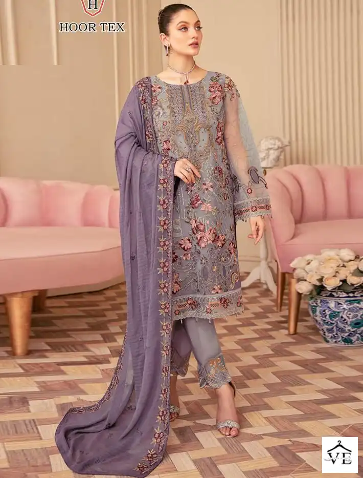 Hoor Tex H-32 Faux Georgette Wholesale Pakistani Suits — Wholesale Salwar Suits, MPA wholesale from Surat — view 1