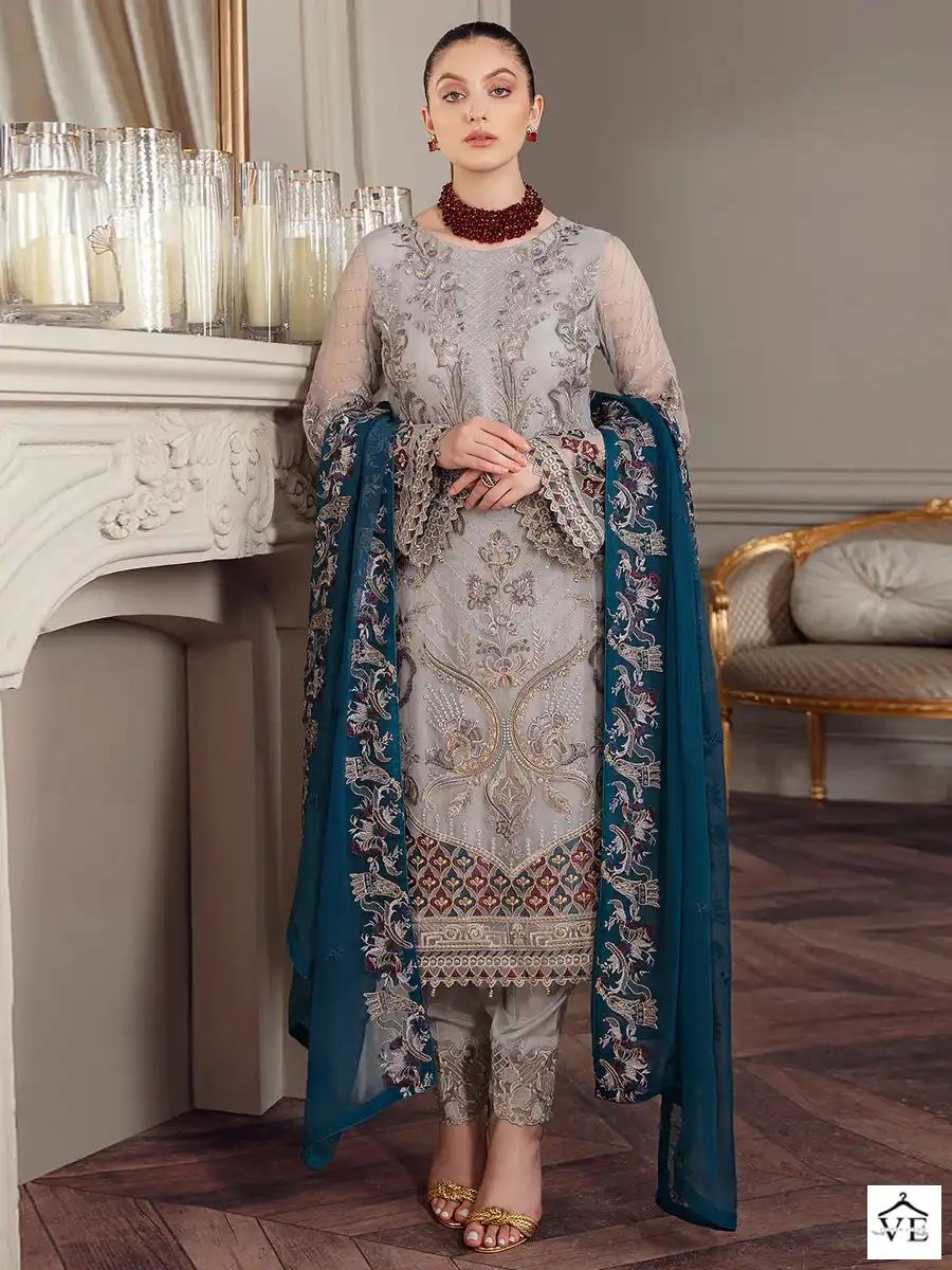Hoor Tex H-34 Faux Georgette Wholesale Pakistani Suit — Wholesale Salwar Suits, MPA wholesale from Surat — view 1