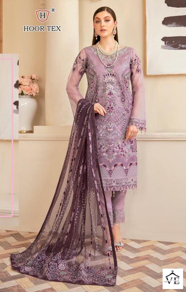 Hoor Tex H 41 Foux Georgette Wholesale Pakistani Salwar Suit Catalog — Wholesale Salwar Suits, MPA wholesale from Surat - Gallery Image 2