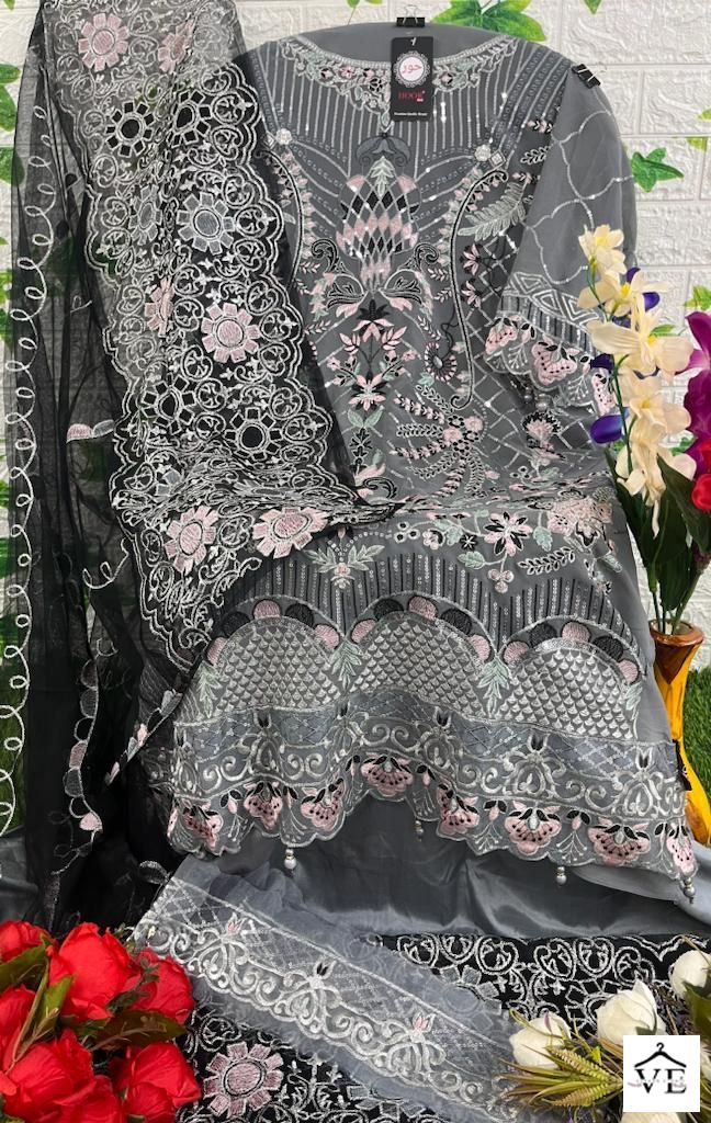 Hoor Tex H 41 Foux Georgette Wholesale Pakistani Salwar Suit Catalog — Wholesale Salwar Suits, MPA wholesale from Surat — view 10