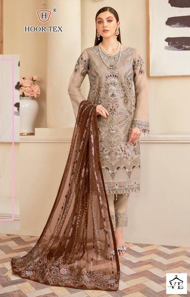 Hoor Tex H 41 Foux Georgette Wholesale Pakistani Salwar Suit Catalog — Wholesale Salwar Suits, MPA wholesale from Surat - Gallery Image 3