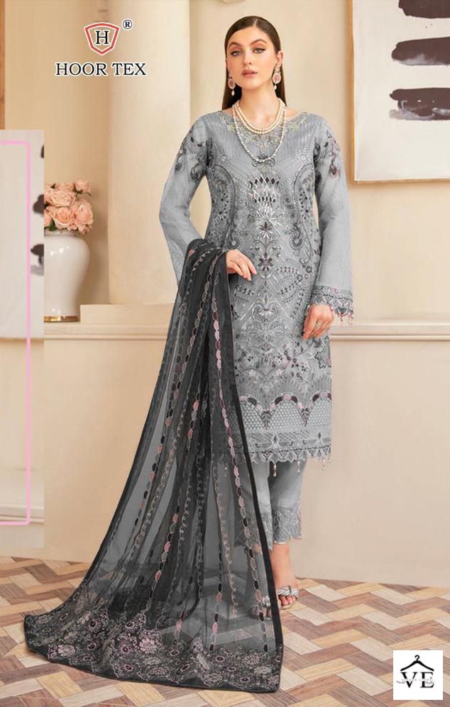 Hoor Tex H 41 Foux Georgette Wholesale Pakistani Salwar Suit Catalog — Wholesale Salwar Suits, MPA wholesale from Surat - Gallery Image 5