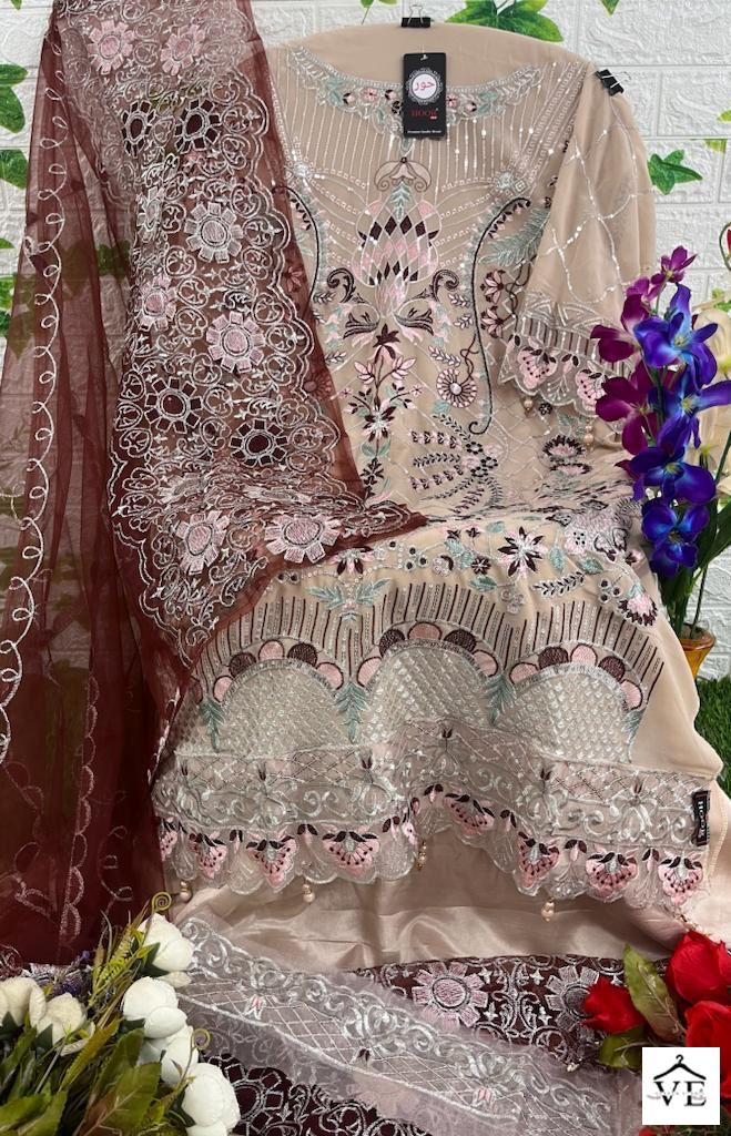 Hoor Tex H 41 Foux Georgette Wholesale Pakistani Salwar Suit Catalog — Wholesale Salwar Suits, MPA wholesale from Surat - Gallery Image 6