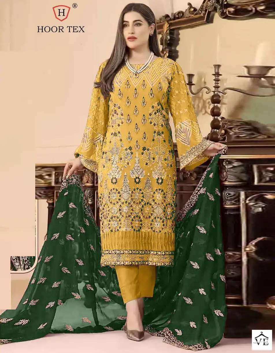 Hoor Tex H-42 Faux Georgette Wholesale Pakistani Suit — Wholesale Salwar Suits, MPA wholesale from Surat — view 1