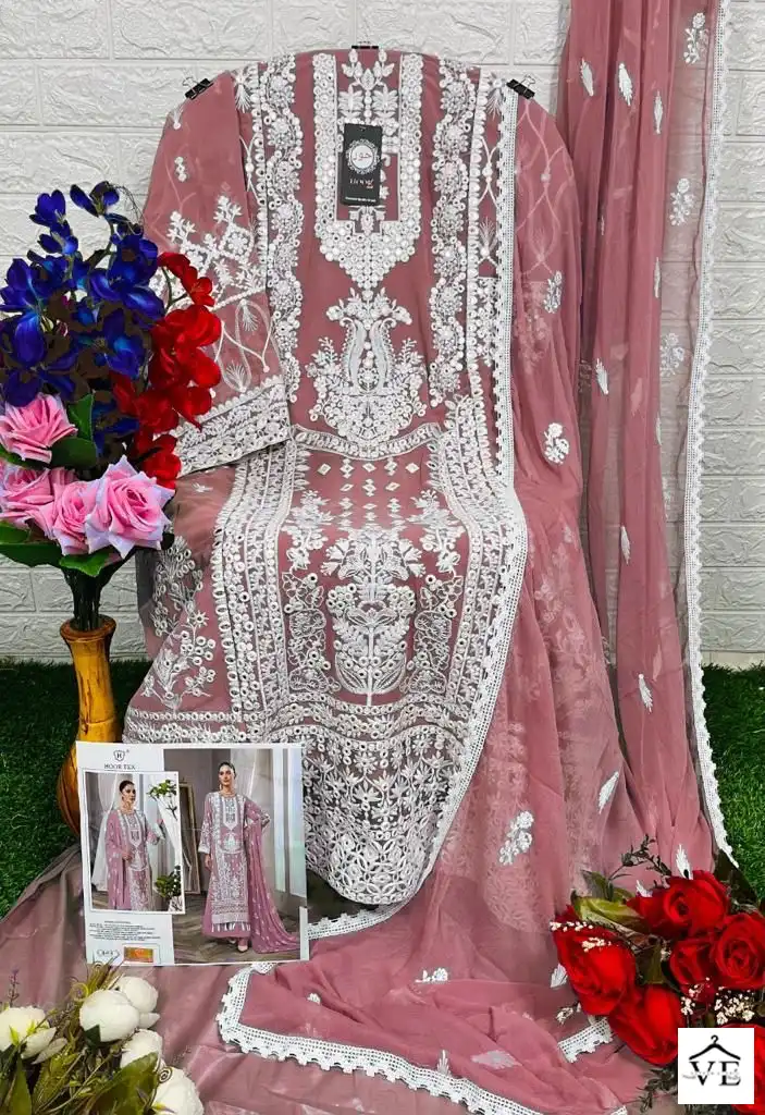 Hoor Tex H-47 Heavy Georgette Wholesale Pakistani Suit Catalog — Wholesale Salwar Suits, MPA wholesale from Surat - Gallery Image 5