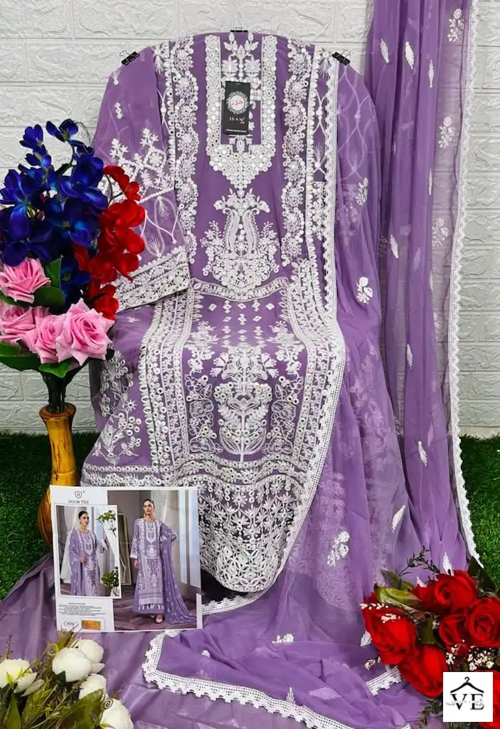 Hoor Tex H-47 Heavy Georgette Wholesale Pakistani Suit Catalog — Wholesale Salwar Suits, MPA wholesale from Surat - Gallery Image 6