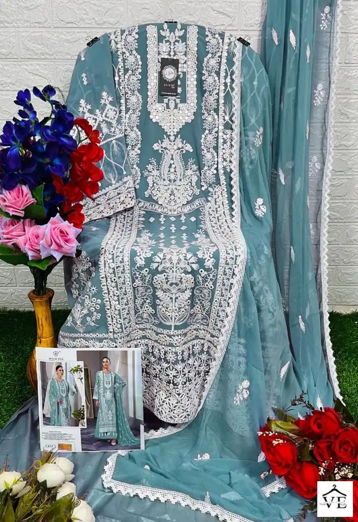 Hoor Tex H-47 Heavy Georgette Wholesale Pakistani Suit Catalog — Wholesale Salwar Suits, MPA wholesale from Surat — view 8