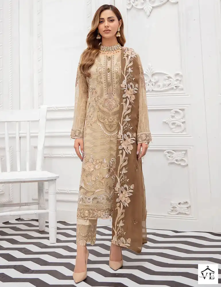 Hoor Tex H-61 Heavy Georgette Wholesale Pakistani Suit Catalog — Wholesale Salwar Suits, MPA wholesale from Surat — view 1
