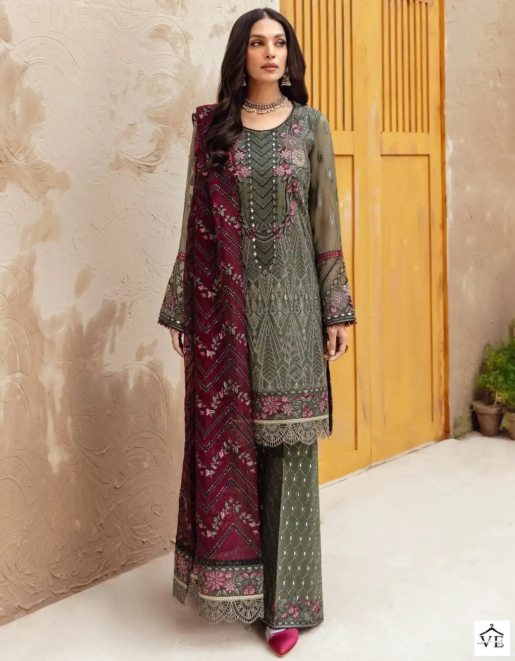 Hoor Tex H-63 Hevy Georgette Wholesale Pakistani Suit — Wholesale Salwar Suits, MPA wholesale from Surat — view 1
