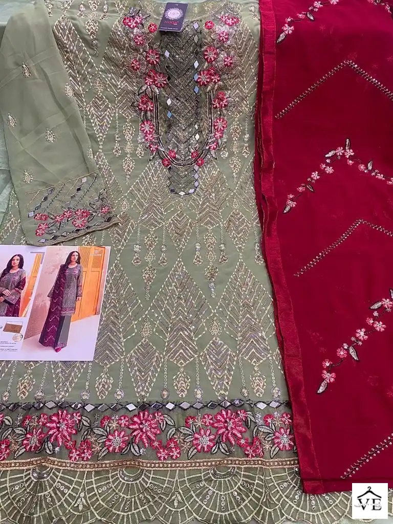 Hoor Tex H-63 Hevy Georgette Wholesale Pakistani Suit — Wholesale Salwar Suits, MPA wholesale from Surat — view 2