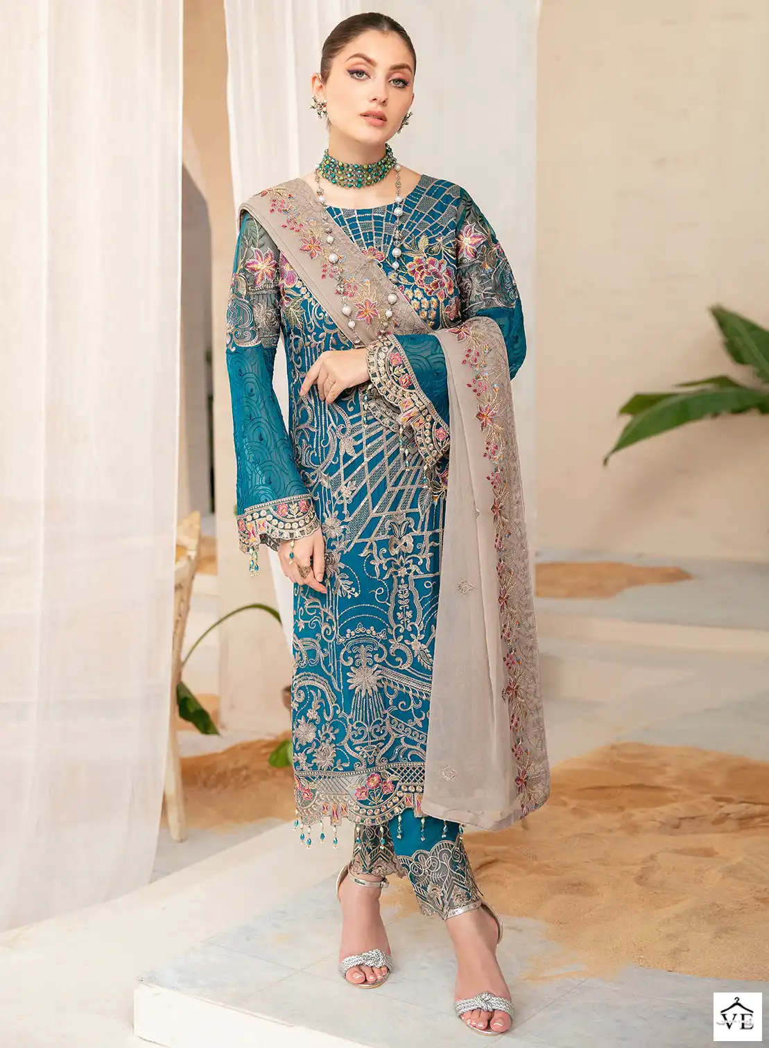 Hoor Tex H-69 Heavy Georgette Wholesale Pakistani Salwar Suit Catalog — Wholesale Salwar Suits, MPA wholesale from Surat — view 1
