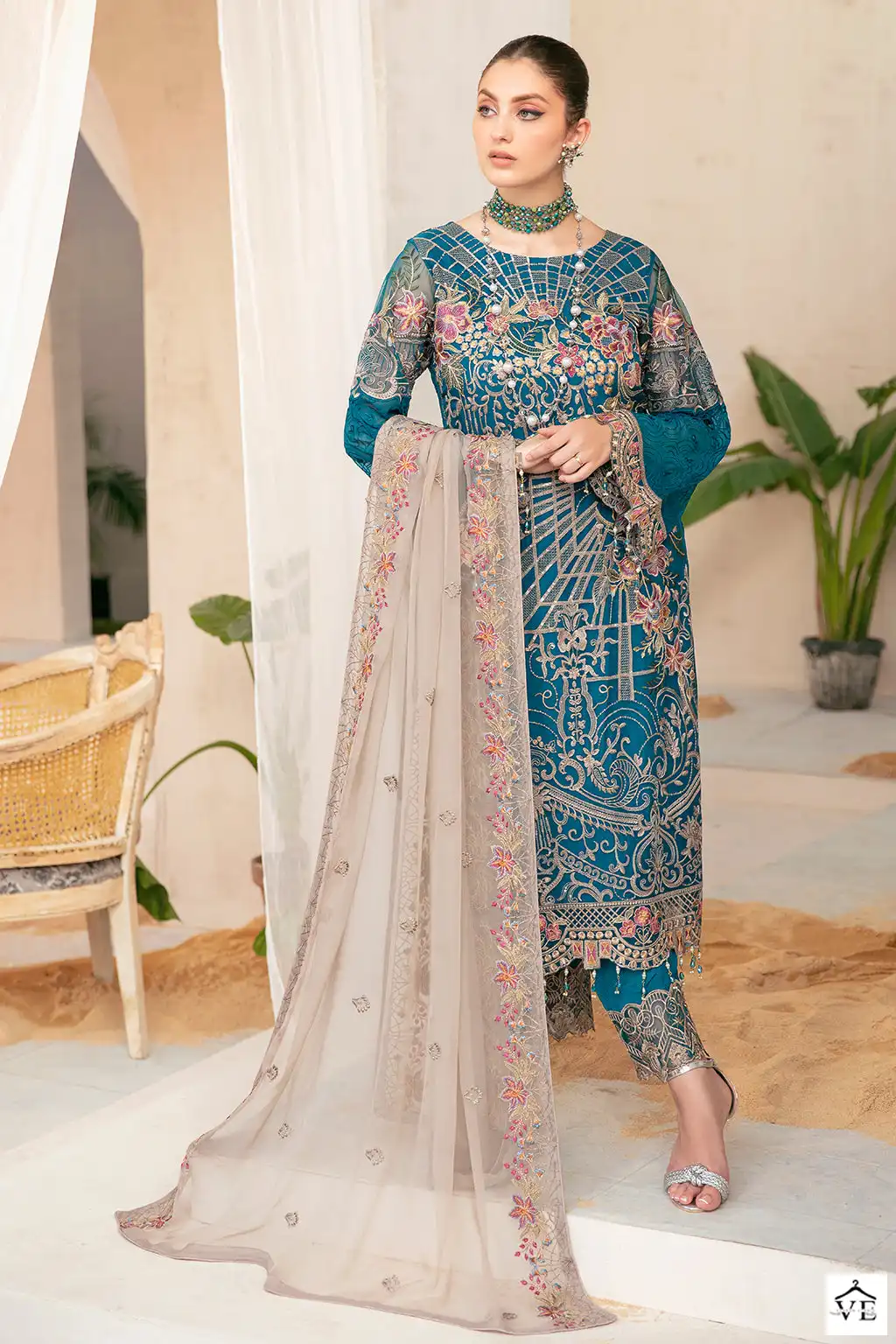 Hoor Tex H-69 Heavy Georgette Wholesale Pakistani Salwar Suit Catalog — Wholesale Salwar Suits, MPA wholesale from Surat - Gallery Image 3