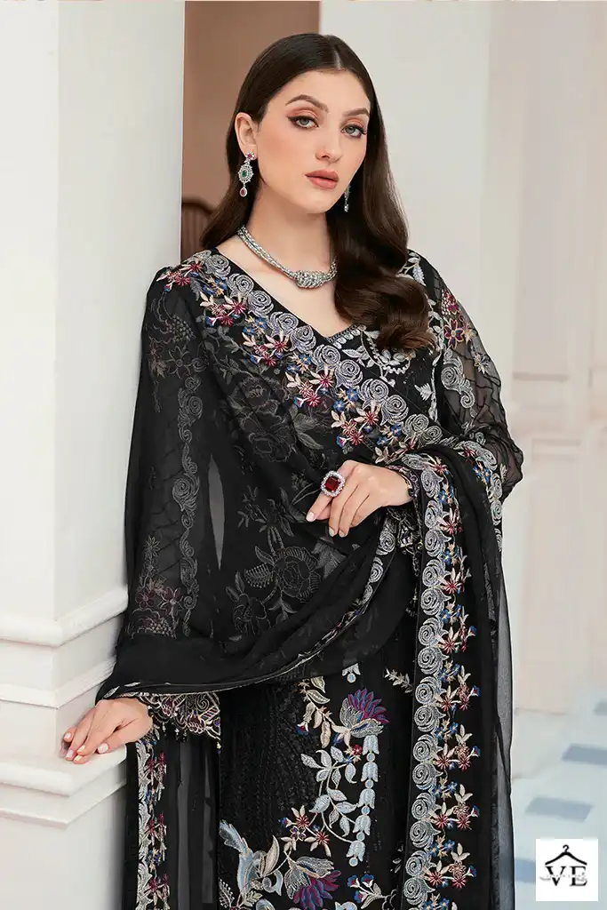 Hoor Tex H-74 Faux Georgette Wholesale Pakistani Salwar Suit Catalog — Wholesale Salwar Suits, MPA wholesale from Surat - Gallery Image 2