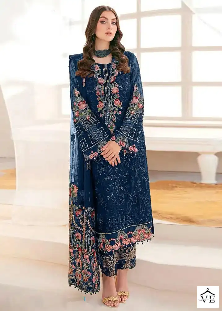 Hoor Tex H-76 Faux Georgette Wholesale Pakistani Suit Catalog — Wholesale Salwar Suits, MPA wholesale from Surat - Gallery Image 2
