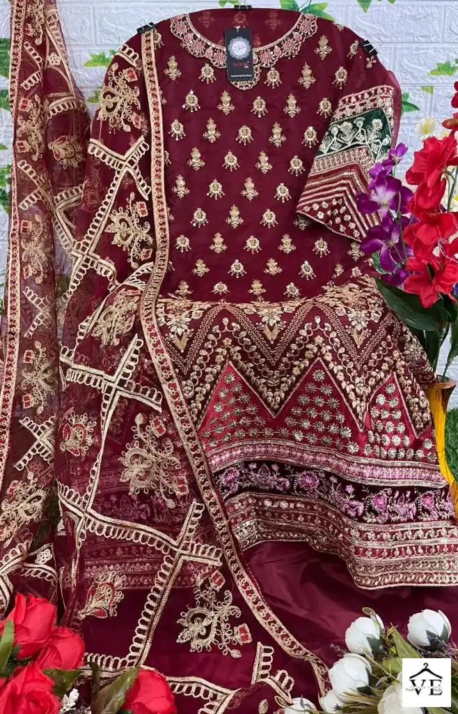 Hoor Tex H-85 A To D Heavy Organza Wholesale Pakistani Suits Catalog — Wholesale Salwar Suits, MPA wholesale from Surat - Gallery Image 14