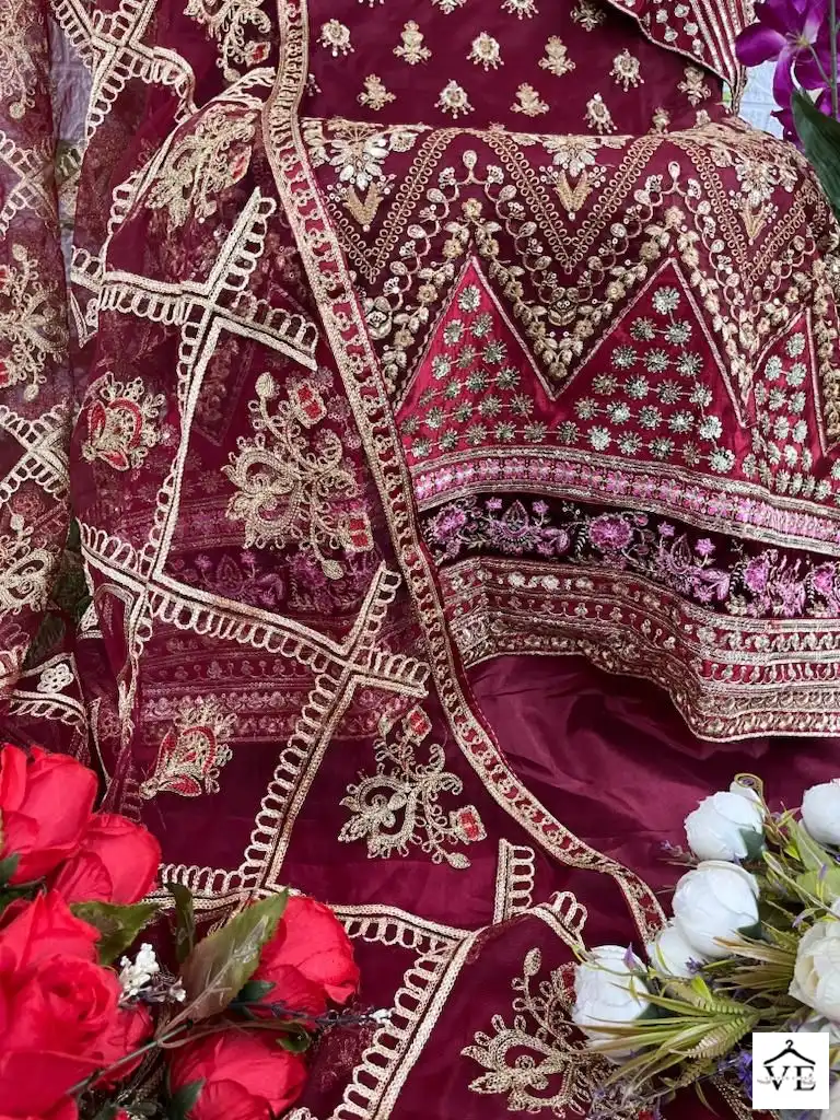 Hoor Tex H-85 A To D Heavy Organza Wholesale Pakistani Suits Catalog — Wholesale Salwar Suits, MPA wholesale from Surat - Gallery Image 15