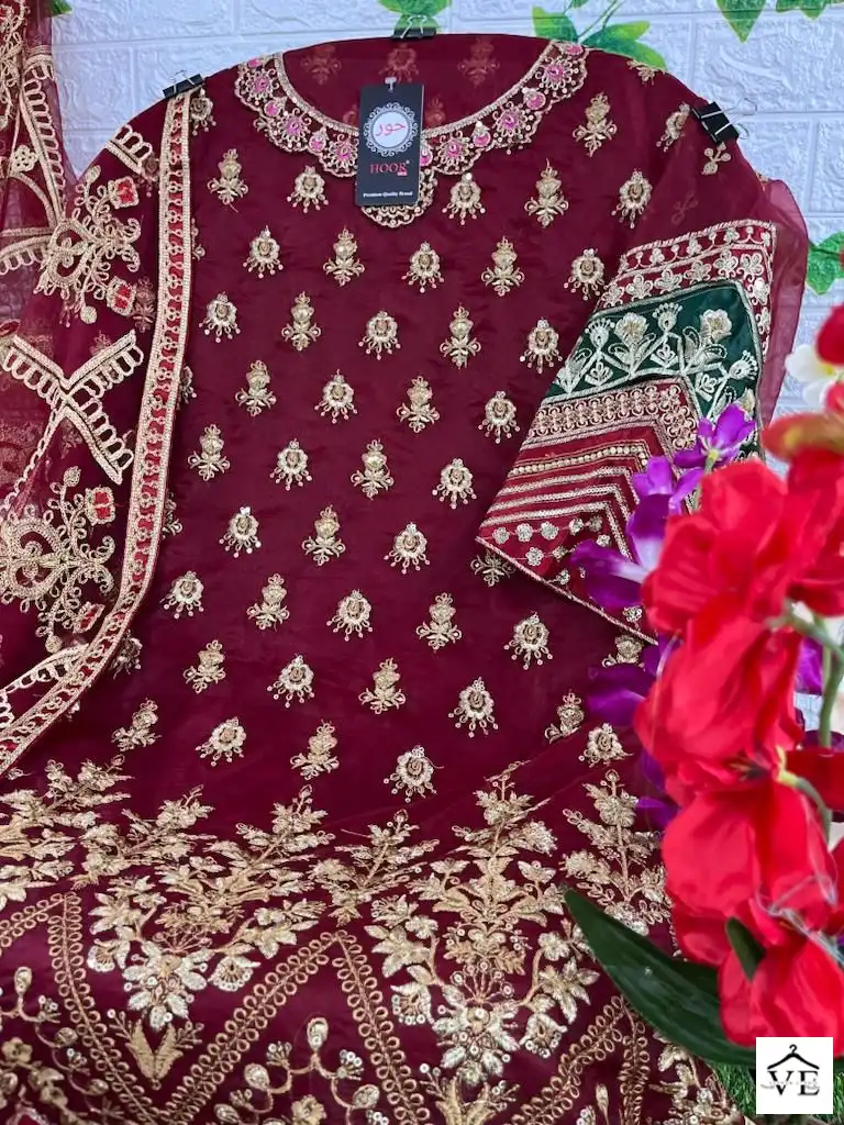 Hoor Tex H-85 A To D Heavy Organza Wholesale Pakistani Suits Catalog — Wholesale Salwar Suits, MPA wholesale from Surat - Gallery Image 16