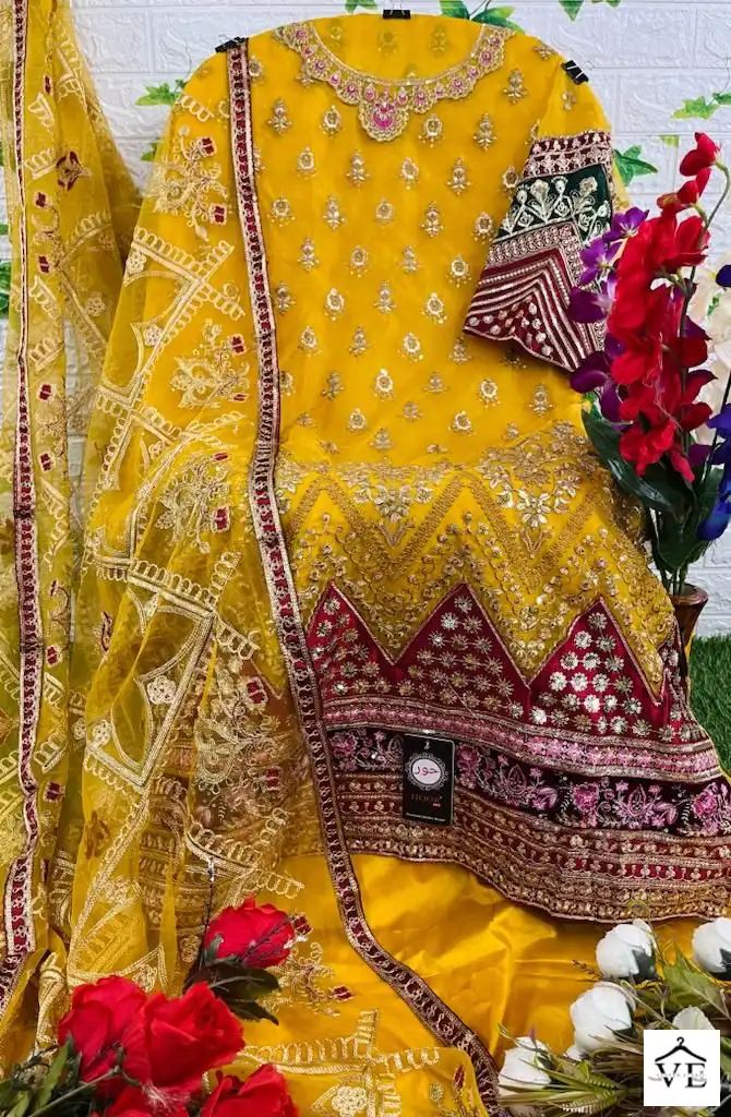 Hoor Tex H-85 A To D Heavy Organza Wholesale Pakistani Suits Catalog — Wholesale Salwar Suits, MPA wholesale from Surat - Gallery Image 6
