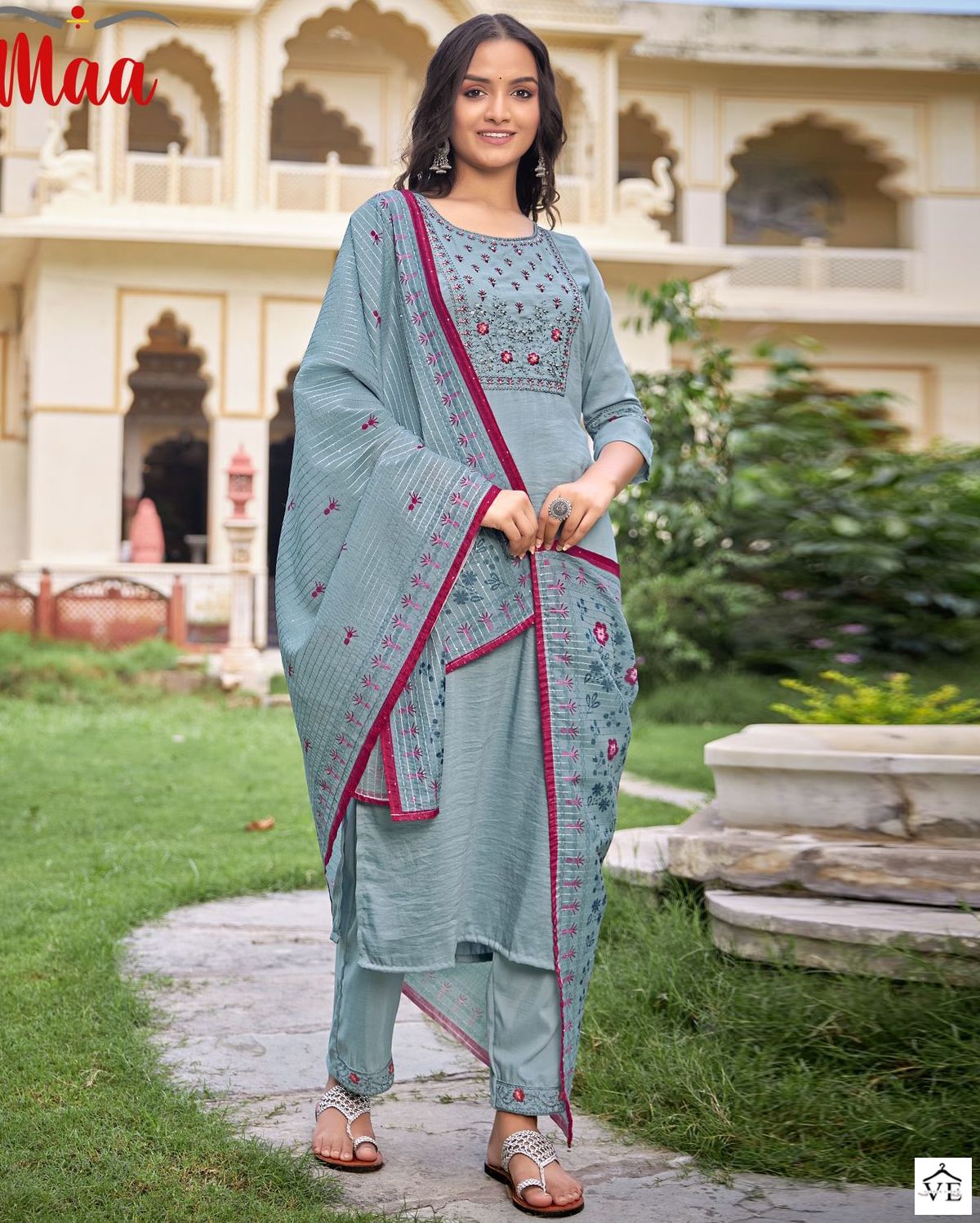 Vardan Ethnic Hazel Chinon Silk Wholesale Readymade Salwar Suit Catalog — Wholesale Salwar Suits, MPA wholesale from Surat — view 1