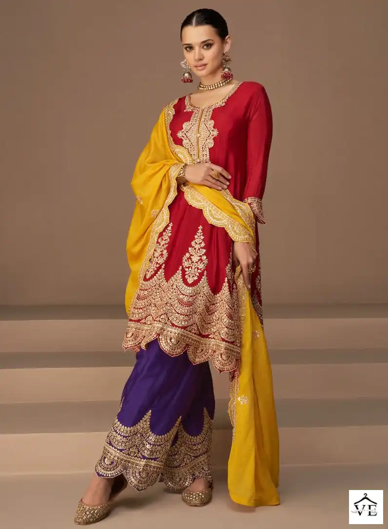 Aashirwad Heena Premium Chinnon Silk Wholesale Readymade Designer Suit Catalog