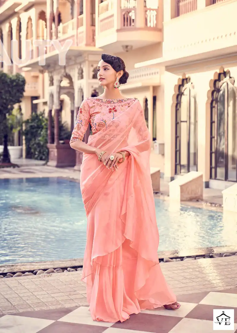 Arya Imperial Vol 10 Organza Wholesale Designer Saree Catalog — Wholesale Sarees, MPA wholesale from Surat - Gallery Image 7