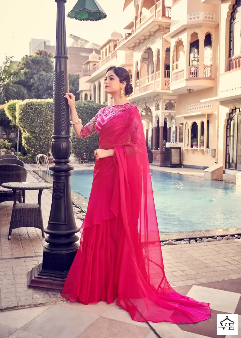 Arya Imperial Vol 10 Organza Wholesale Designer Saree Catalog — Wholesale Sarees, MPA wholesale from Surat - Gallery Image 4