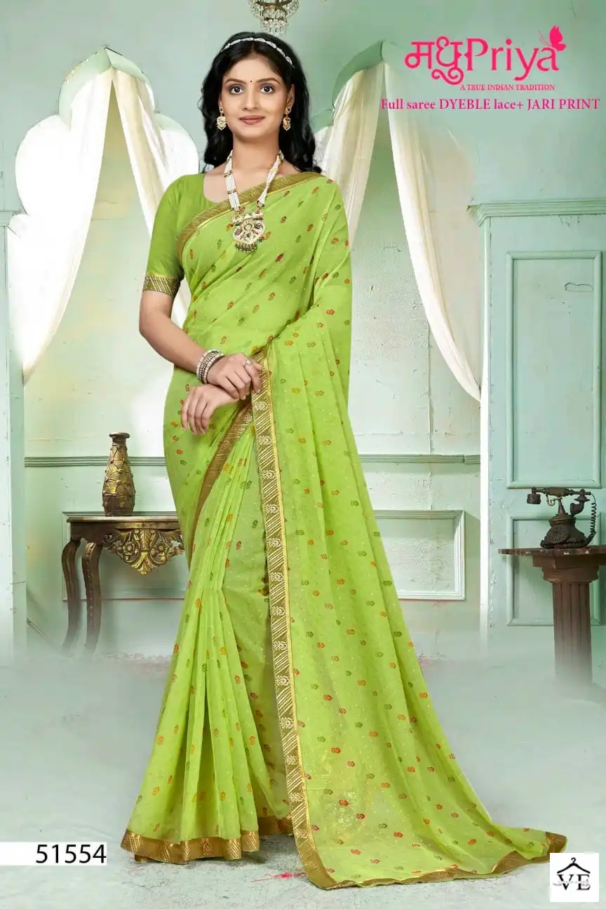 Madhupriya Ira 60 Gm Chiffon Dyeing Wholesale Saree Catalog — Wholesale Sarees, MPA wholesale from Surat - Gallery Image 2