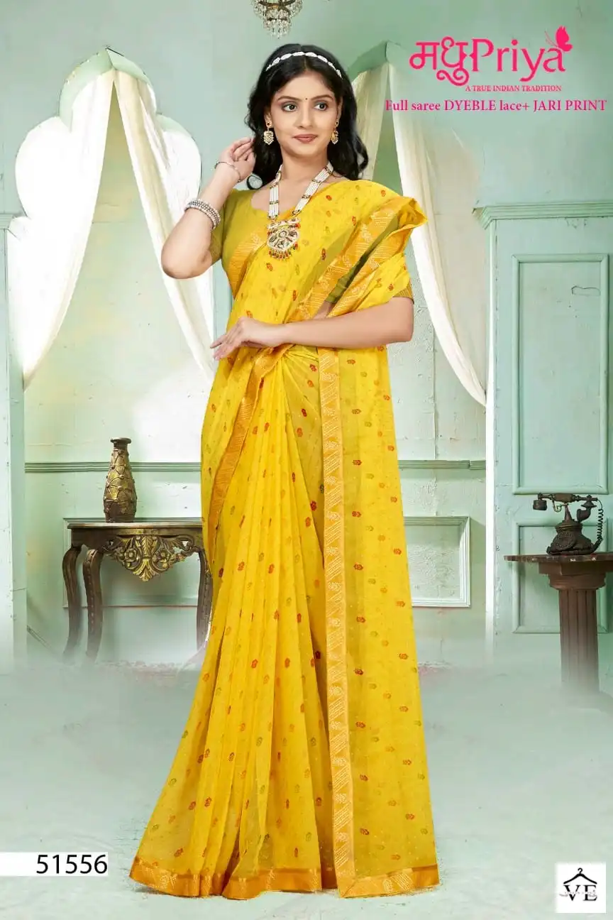 Madhupriya Ira 60 Gm Chiffon Dyeing Wholesale Saree Catalog — Wholesale Sarees, MPA wholesale from Surat - Gallery Image 7