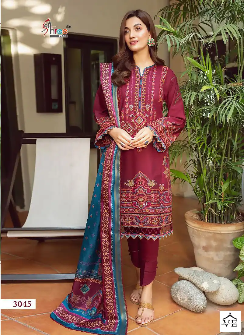 Shree Fabs Iris Lawn SS - 2023 Pure Lawn Cotton Wholesale Pakistani Suit Catalog — Wholesale Salwar Suits, MPA wholesale from Surat - Gallery Image 3