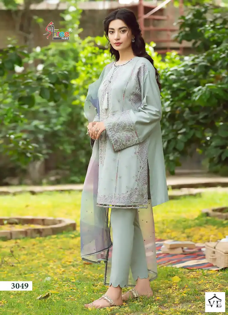 Shree Fabs Iris Lawn SS - 2023 Pure Lawn Cotton Wholesale Pakistani Suit Catalog — Wholesale Salwar Suits, MPA wholesale from Surat - Gallery Image 7