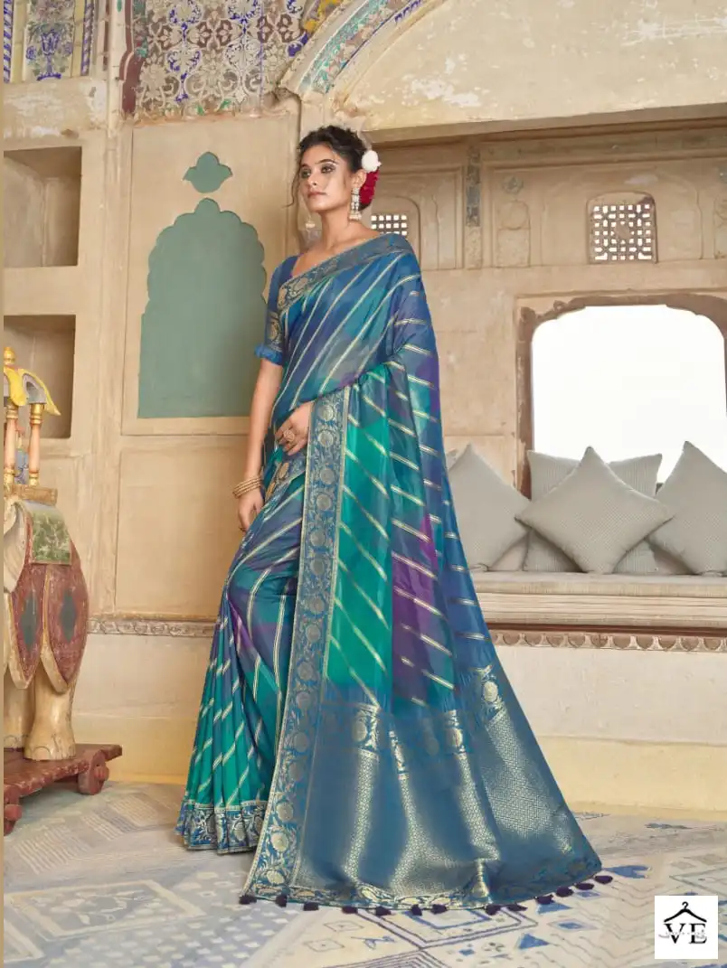 Joh Rivaaj Jabira Fancy Wholesale Saree Catalog — Wholesale Sarees, MPA wholesale from Surat — view 4