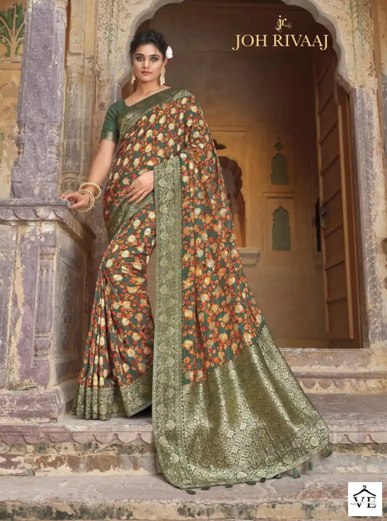 Joh Rivaaj Jabira Fancy Wholesale Saree Catalog — Wholesale Sarees, MPA wholesale from Surat — view 9